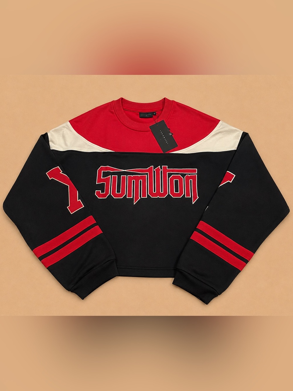 Women’s Black & Red Crewneck Sweater